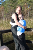 Fam Stiwenius på besök i Spännarhyttan